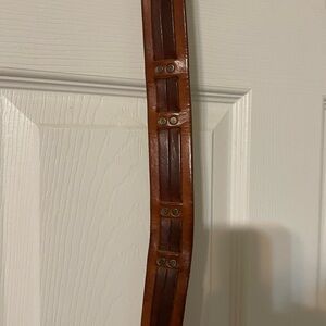 Brown Leather Belt with Metal Accents